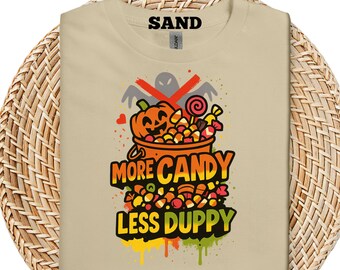 Funny Jamaican Halloween T-Shirt: More Candy Less Duppy Reggae Shirt