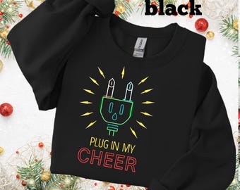 Funny Christmas Couple Sweatshirt Set: Tangle My Lights & Plug In My Cheer