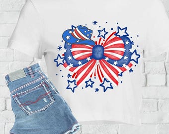 Short Sleeve Crop Tops for Women 4th of July Tee Red White and Blue American Independence Shirt