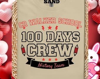 100 Days of School Matching Shirts | Teacher & Student 100 Days Crew | Custom School Team Shirt | 100th Day Class Shirts