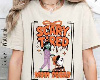 Camiseta de Halloween "Mamá Vida", camiseta suave, camiseta de Halloween para mamá, equipo de mamás cansadas, regalo para mamás brujas, disfraz de mamá de Halloween, coqueta