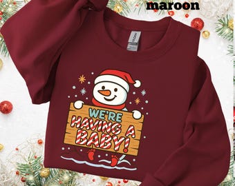 Je m'amuse beaucoup et nous avons un ensemble de pulls molletonnés de Noël pour bébé | Faire-part de grossesse confortable pour les fêtes