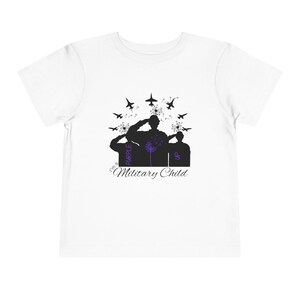 Military Child Awareness Toddler Tee, Purple Up Shirt, Kids Family Support Shirt, Short Sleeve Tee for Kids, Military Brat Tee