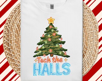 クリスマス コーダー T シャツ: Tech the Halls、ソフトウェア エンジニア クリスマス T シャツ