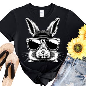 Cool Rabbit Vibes-uniseks T-shirt, grappig shirt, cadeau dierenliefhebber, zomerkleding, vrijetijdskleding