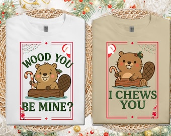 Beaver Pun Couples T-Shirt Set: Matching Woodland Lover Gift