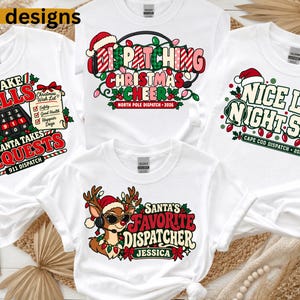 911 Dispatcher Christmas PNG Bundle, 4 Holiday Designs, Dispatching Christmas Cheer, Night Shift PNG, Dispatcher Sublimation