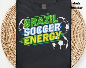Camiseta de fútbol de Brasil Energy / Camiseta de aficionado al fútbol de Brasil / Camiseta del día del partido de fútbol / Camiseta de la Copa Mundial de Brasil