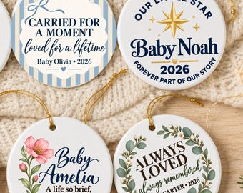 Personalized Miscarriage Ornament, Baby Loss Memorial Keepsake, Infant Loss Gift, Angel Baby Christmas Ornament, Custom Name and Date