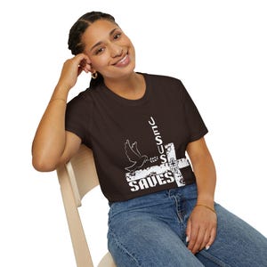 Faith-Inspired Unisex T-Shirt, Jesus Saves Shirt, Christian Apparel, Spiritual Gift, Casual Tee for Church, Youth Group image 5