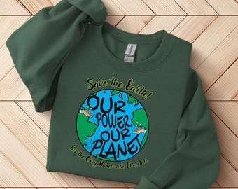 Camiseta para docentes del Día de la Tierra / Nuestro Poder, Nuestro Planeta, regalo ecológico para activistas del cambio climático / Camiseta ecológica de concienciación ambiental