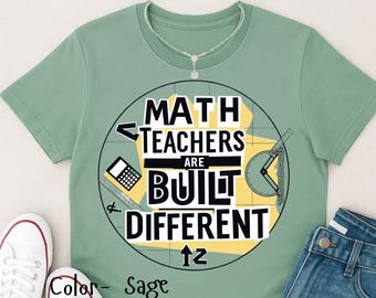 Math Teacher Unisex Softstyle Tee, Teacher Appreciation Gift, Back to School Shirt, Education Lover tee, Math teacher are build different