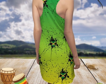 jamaican bodycon dress Jamaica Flag Bodycon Dress Summer Love Jamaica Modern Side Split Long Dresses Long Sleeve Design Street Wear Dress
