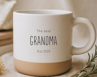 Custom Engraved Two-Tone Mug: Personalized Stoneware Coffee Cup, Mom Gift, Family Gift