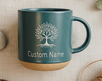 Engraved Tree of Life Coffee Mug, Spiritual Coffee Cup,Microwave Safe, Personalized Gift