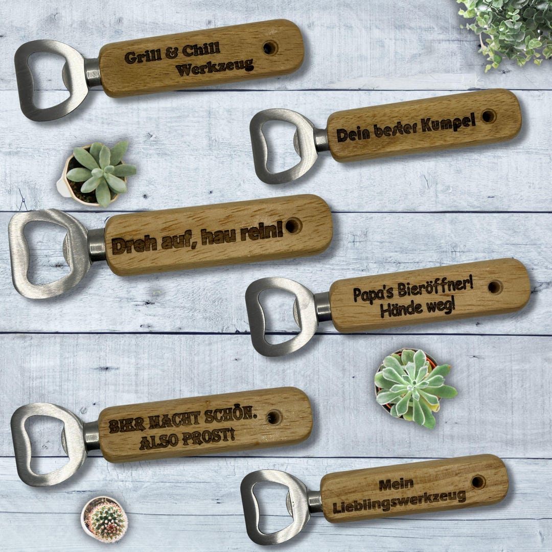 Décapsuleur En Bois Fête Et Message En Gravure - Mijn Ontwerp