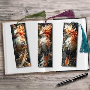 Animal bookmarks – Phoenix – diy bookmark with tassel – diy gift – gift Idea for book lovers – book – book charm – birthday present