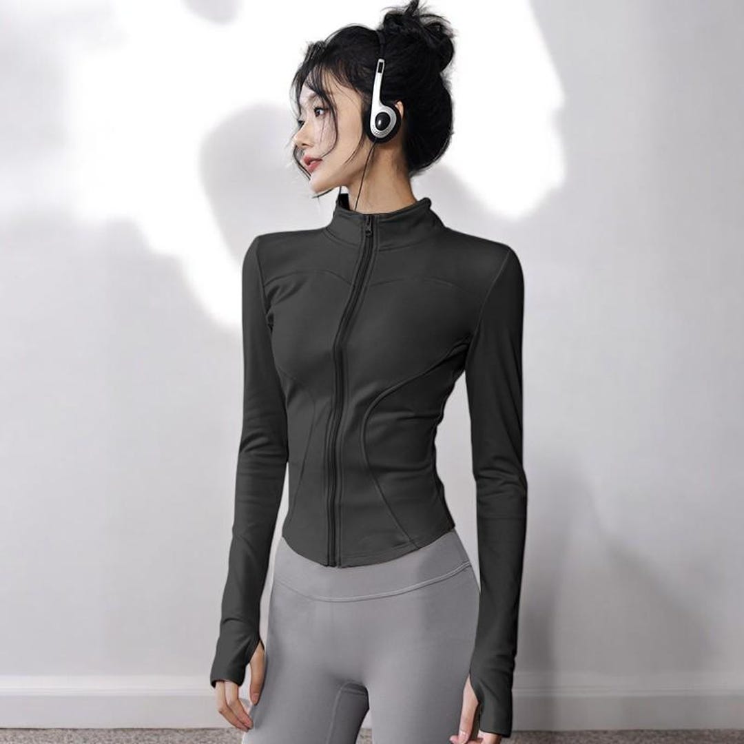 SHARON™ - Women's Solid Zip-Up Workout Jacket Collar Outerwear