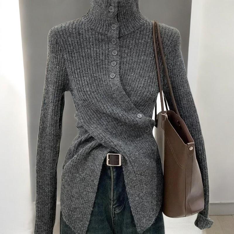 ASYMMETRICAL HEM BOAT NECK SLEEVELESS SWEATER KNIT