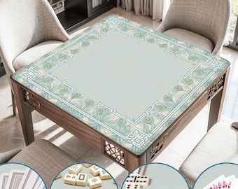 Tapete de Mahjong de Lujo – Elegante funda para mesa de Mahjong, tapete enrollable antideslizante y bolsa, juego de tablero de Mahjong de estilo japonés, regalos para jugadores, color verde.