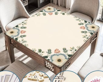 Cream Paradise Mahjong Mat Mahjongg Square Table Cover Mats Non Slip Mahh jongg Game Board Rollable with Bag Sets Gifts for Mah jong Lovers