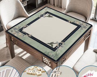 Luxury Hummingbird Mahjong Mat Elegant Mahjongg Table Cover Non-Slip Rollable Mats and Bag Japanese Style Mah jongg Board Gifts for Players