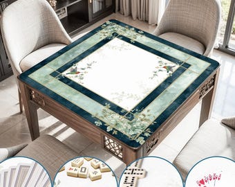 Luxury Hummingbird Mahjong Mat –Elegant Mahjongg Table Cover Non-Slip Rollable Mats and Bag Japanese Style Mah jongg Board Gifts for Players