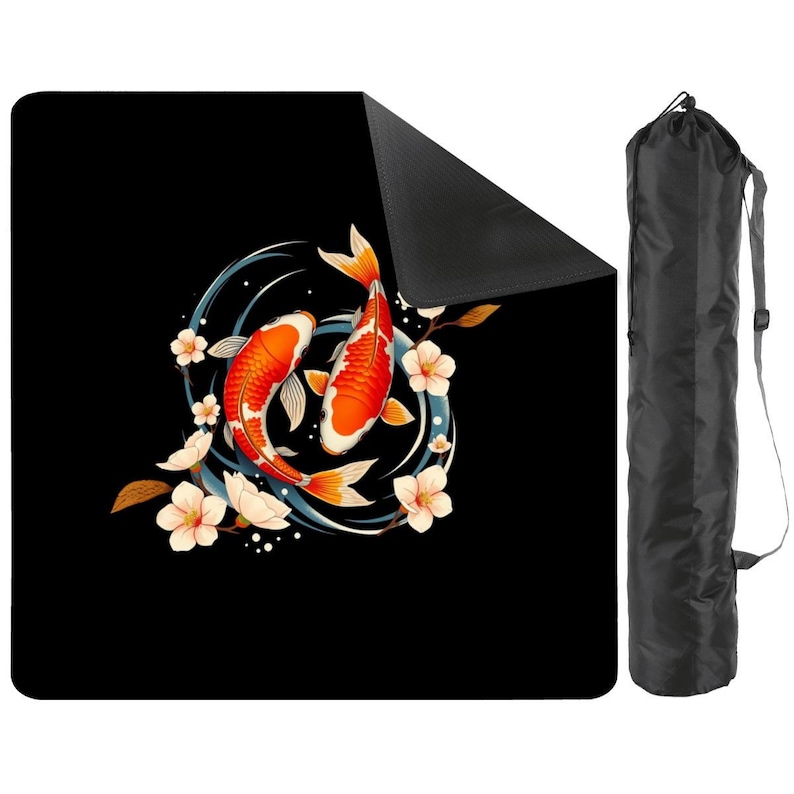 Koi Pond Mahjong Mat Lotus Flower Mahjong Table Cover Non-Slip Mah jongg Playmat Elegant Asian Art Gaming Mats Mahjong Gifts Ideas Decor Set image 7