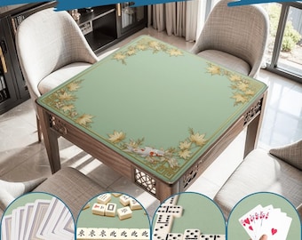 Luxury Koi Pond Fish Mahjong Mat | Rollable Mahjong Table Cover Mats Japanese Style Game Playmat Non-Slip Smooth Surface Mah jongg Mat Gifts