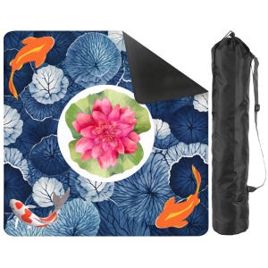 Koi Pond Mahjong Mat – Lotus Flower Mahjong Table Cover, Neoprene Non-Slip Mahjong Playmat, Elegant Botanical Gaming Mat, Mahjong Gift Decor image 7