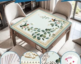 Tapete de Mahjong Colibrí de Lujo – Elegante funda para mesa de Mahjong, tapete enrollable antideslizante y bolsa. Tablero de Mahjong de estilo japonés. Regalo ideal para jugadores.