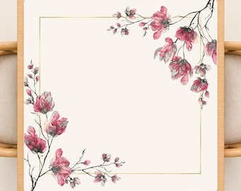 Rose Blossom Mahjong Rolled Up Mat 31.5" Sized Large Simple Polyester Table Cover Cloth with Storage Bag Mahjongg Accessories Gifts for Pink