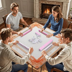 Tapete enrollable de Mahjong con diseño de flores naranjas, 31,5 pulgadas, antideslizante, con bolsa de lona, accesorios de Mahjong, regalos para entusiastas, juegos de Mahjong. imagen 5