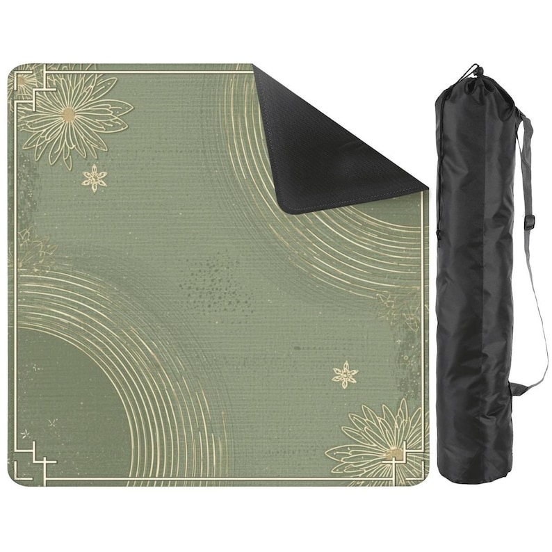 Tapete de Mahjong Sage Lotus: tapete de Mahjong Zen de lujo, suave y antideslizante, enrollable, silencioso, elegante, verde, regalo de estilo asiático minimalista. imagen 7