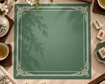 Tapete de Mahjong de Lujo Dorado Verde Enrollable Profesional Antideslizante Funda de Mesa Tapete de Juego Reductor de Ruido con Bolsa de Almacenamiento Tamaño Profesional de 31.5" 2 mm 3 mm Juego