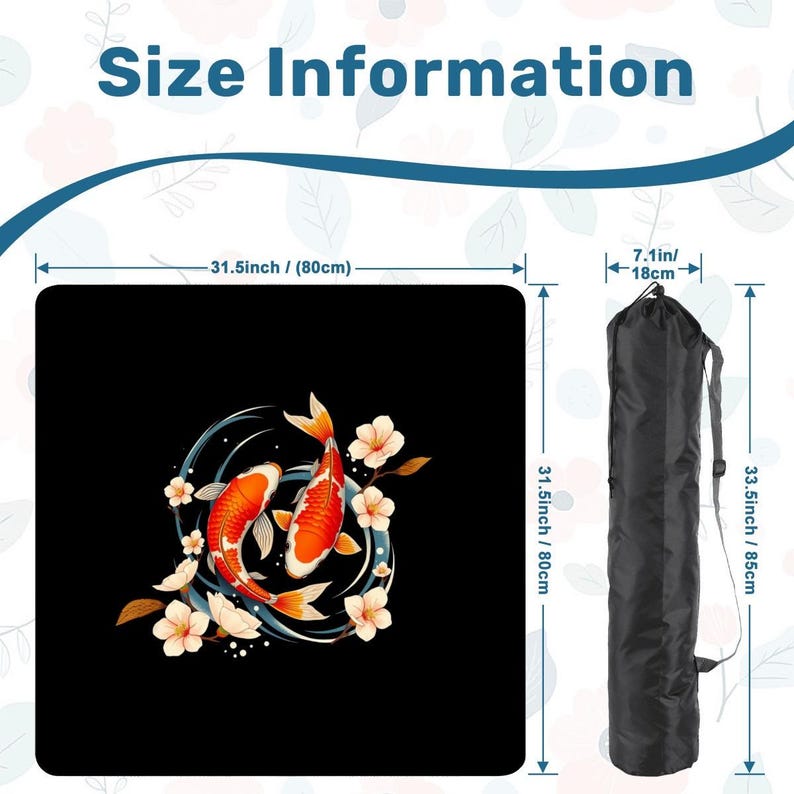 Koi Pond Mahjong Mat Lotus Flower Mahjong Table Cover Non-Slip Mah jongg Playmat Elegant Asian Art Gaming Mats Mahjong Gifts Ideas Decor Set image 3