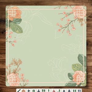Tapis de table de mahjong Floral - Ensemble de mahjongg doux et silencieux 31,5 pouces Tapis enroulables antidérapants esthétiques Jeu de fleurs de cerisier Tapis de jeu Mahjong Cadeaux pour elle