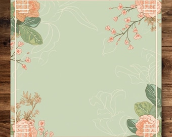Mahjong Table Mat Floral - Quiet Soft Mahjongg Set 31.5” Non-Slip Roll Up Mats Aesthetic Cherry Blossom Game Playmat Mahh jong Gifts for Her