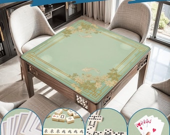 Luxury Koi Pond Fish Mahjong Mat | Rollable Mahjong Table Cover Mats Japanese Style Game Playmat Non-Slip Smooth Surface Mah jongg Mat Gifts
