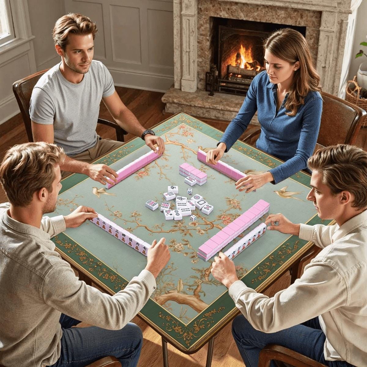 Discover Luxury Hummingbird Mahjong Mat
