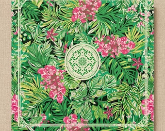 Tapis de mahjong de luxe • Ensembles de nappes de mah-jong botaniques • Tapis cadeaux pour gamer haut de gamme antidérapants enroulables • Accessoires élégants à imprimé tropical