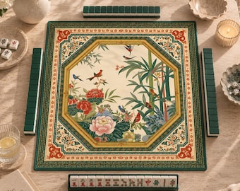 Tapete de Mahjong enrollable antideslizante de poliéster, juego de funda de mesa de 80 cm (31,5 pulgadas) con superficie de juego lisa y bolsa de almacenamiento, ideal para noches de juegos en casa. Ideas de regalo en EE. UU.