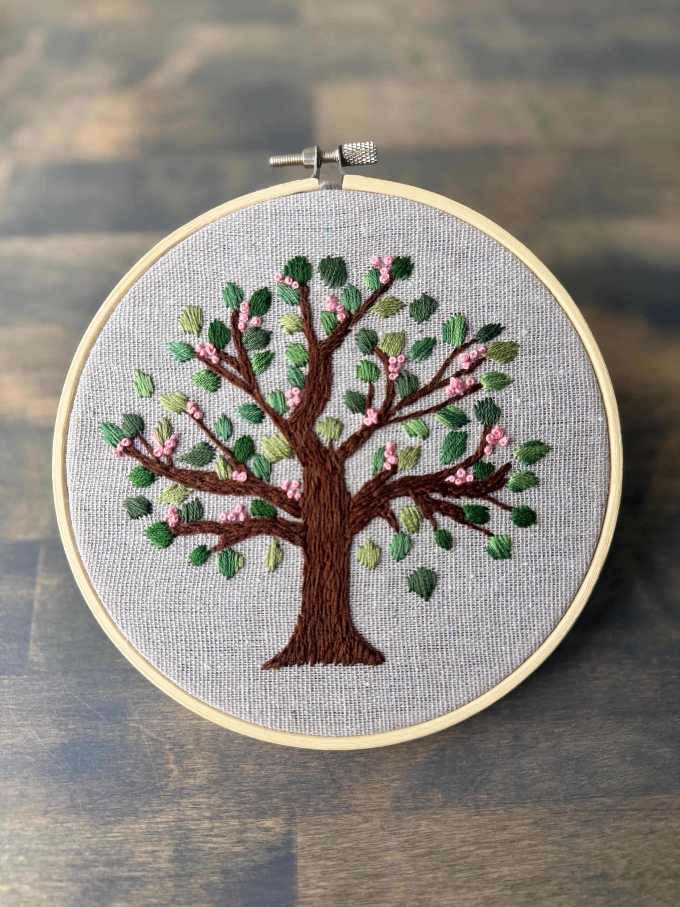 Hand-embroidered Spring Tree in Blossom - Etsy