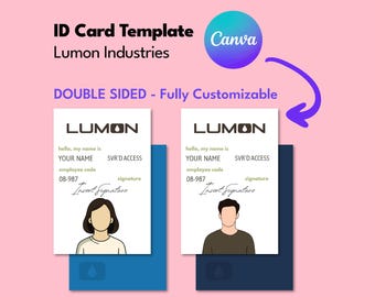 Severance-Inspired Lumon ID Card - badge - Editable Canva Template