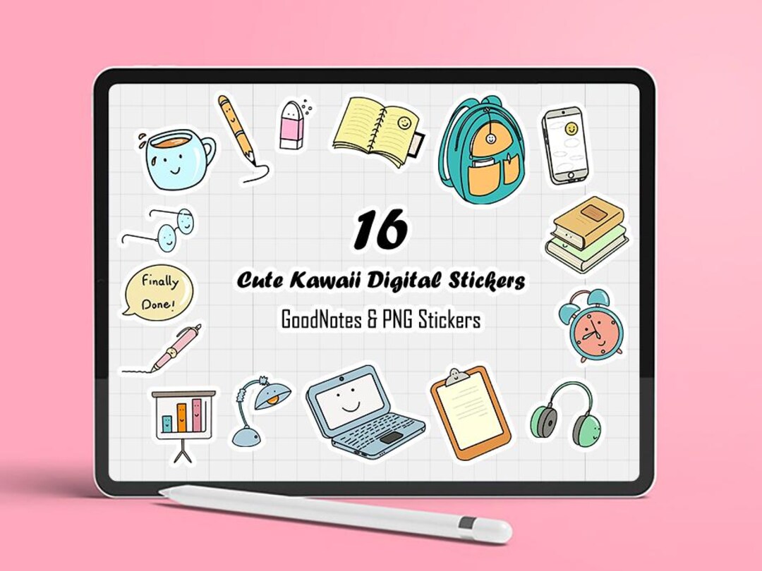 Cute Kawaii Digital Stickers | Goodnotes & PNG Stickers | Digital ...