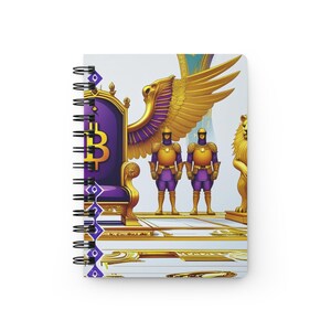 Golden Guardians Spiral Bound Journal, Art Notebook, Inspirational Diary, Unique Gift for Writers, Creative Planner