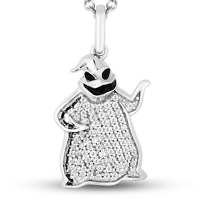 The Nightmare-hanger, rond geslepen moissanite diamant zonder kettinghanger, hanger Halloween-feestkleding voor vrouwen, jubileumcadeau voor vrouw