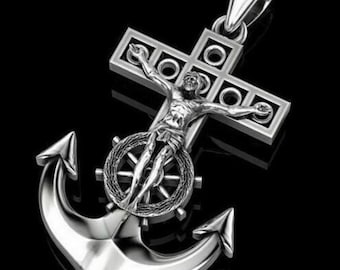 Ciondolo Crocifisso In Argento 925 | Ges&ugrave; Cristo Semplice &ndash; Regalo Religioso Per Uomo