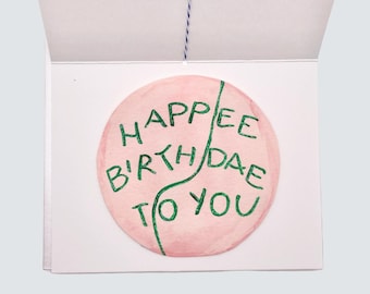 Handmade Birthday Card, Harry Potter-Inspired Birthdae Folded Watercolor, Birthday Gift