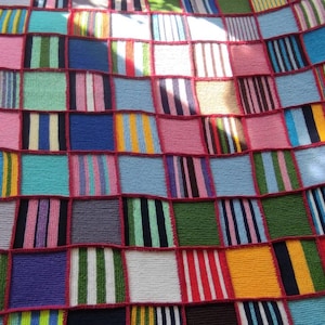 Large hand-knitted rug, durable and warm
